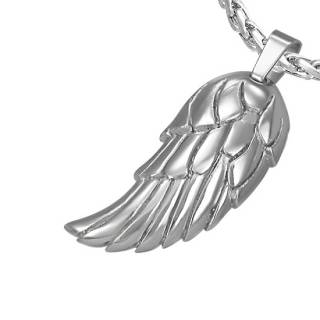 Pendentif homme acier aile d'ange