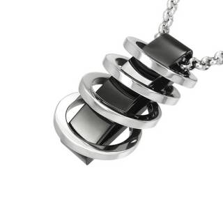 Pendentif homme acier anneaux align�s