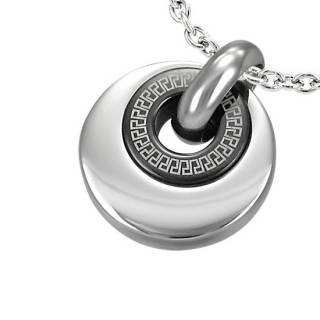 Pendentif homme acier anneaux entrem�l�s