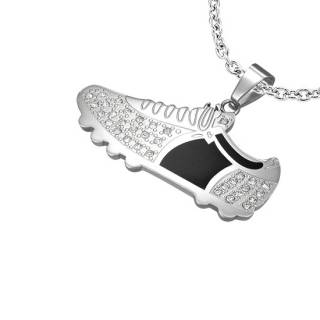 Pendentif homme acier basket football