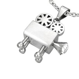 Pendentif homme acier cam�ra de cin�ma