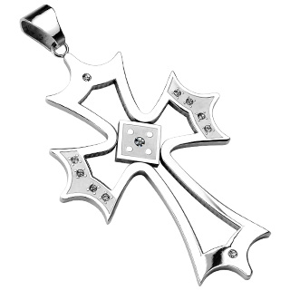 Pendentif homme acier croix de Malte