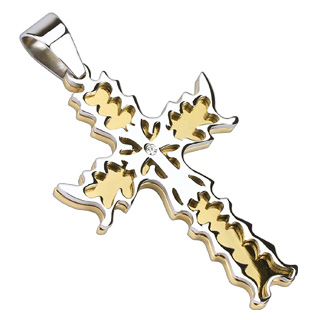 Pendentif homme acier croix embras�e