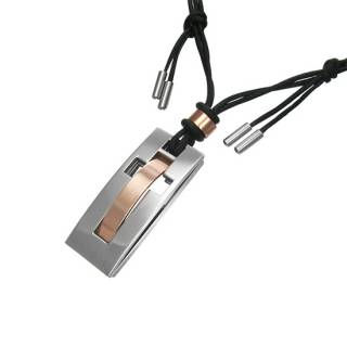 Pendentif homme acier croix rose gold relief