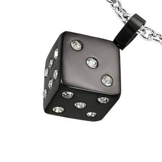 Pendentif homme acier d�s noirs