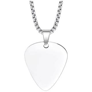 Pendentif homme acier en forme de m�diator de guitare
