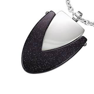 Pendentif homme acier et pointe de quartz