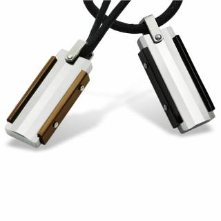 Pendentif homme acier et tungst�ne � bords viss�s