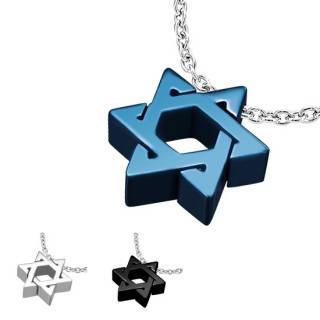 Pendentif homme acier �toile de David