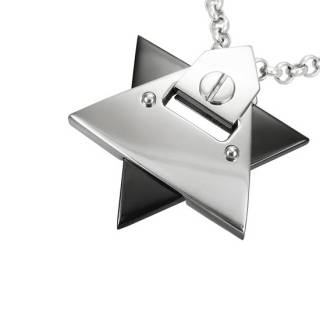 Pendentif homme acier �toile de David moderne