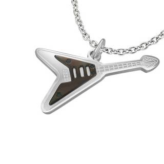 Pendentif homme acier Guitare style Flying V