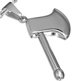 Pendentif homme acier hache � main