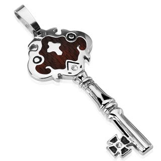 Pendentif homme acier Key Wood