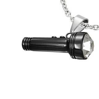 Pendentif homme acier lampe torche