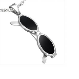 Pendentif homme acier lunette de soleil