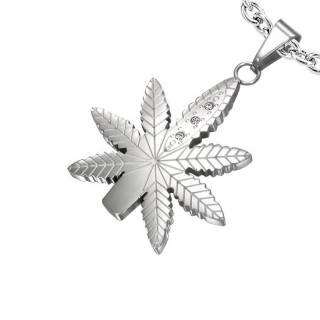 Pendentif homme acier Marijuana
