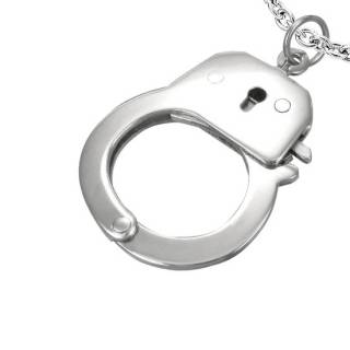 Pendentif homme acier menotte refermable