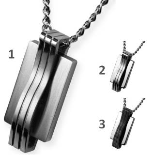 Pendentif homme acier ondulation