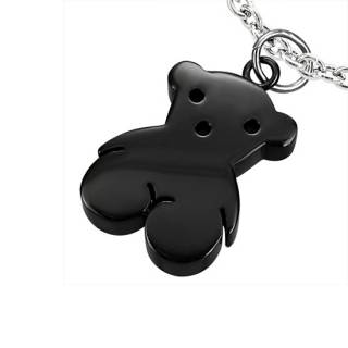 Pendentif homme acier ours noir