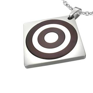 Pendentif homme acier plaque avec cible