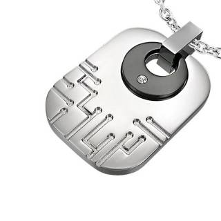 Pendentif homme acier plaque circuit imprim�
