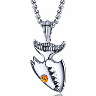Pendentif homme acier poisson Piranha