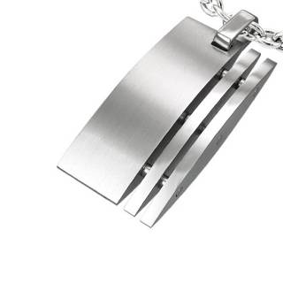 Pendentif homme acier rectangle destructur�