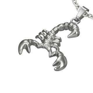 Pendentif homme acier scorpion 3D