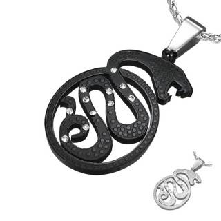 Pendentif homme acier serpent