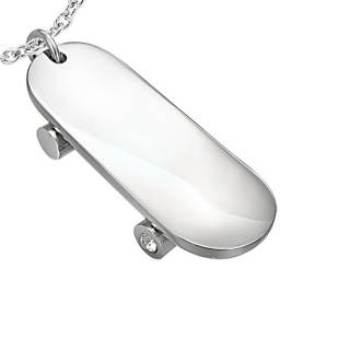 Pendentif homme acier skatebord � graver