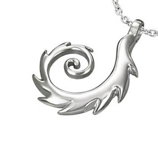 Pendentif homme acier spirale tribale