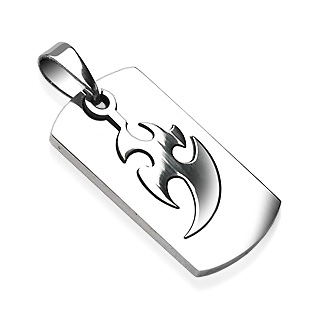 Pendentif homme acier symbole tribal amovible