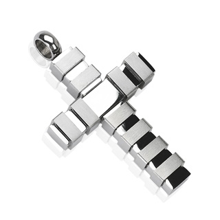 Pendentif homme croix en acier � "bandages"