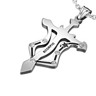 Pendentif homme Croix zodiaque Scorpion