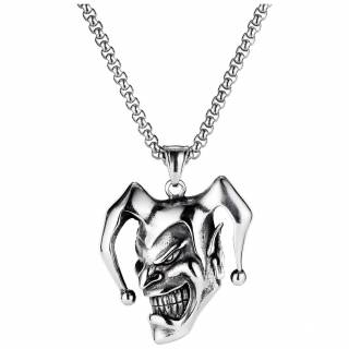 Pendentif homme fou du roi clown en acier "COMUS"