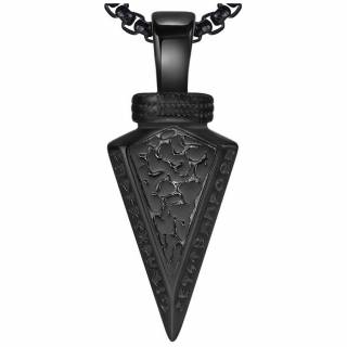 Pendentif homme noir en forme de fl�che viking en acier