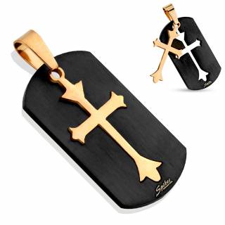 Pendentif homme plaque avec croix modulable