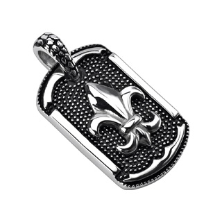 Pendentif homme plaque fleur de Lys et b�li�re �caill�e