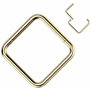 Piercing anneau carr� � segment en Titane dor�