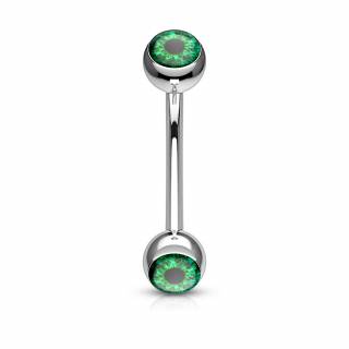 Piercing arcade acier � oeil humain - Vert
