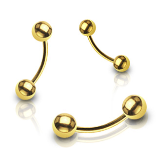 Piercing arcade plaqu� or avec boules