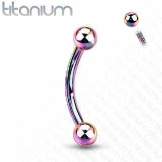 Piercing arcade Titane G23 arc en ciel � boules