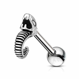 Piercing cartilage serpent � sonnette