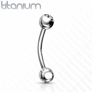 Piercing courb� Titane � boules strass (arcade, rook, helix...)