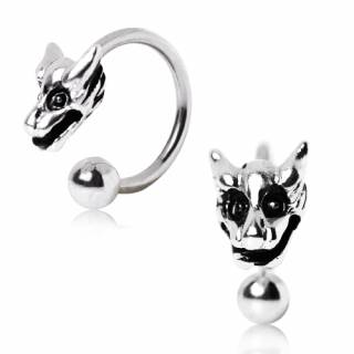 Piercing fer � cheval � t�te de dragon
