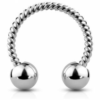 Piercing fer � cheval en acier twist� style corde - Inox
