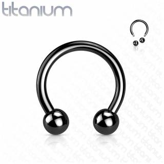 Piercing fer � cheval en titane Noir � boules