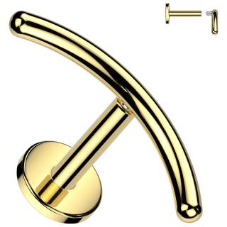 Piercing labret Titane dor� � embout en arc (l�vre et oreille)