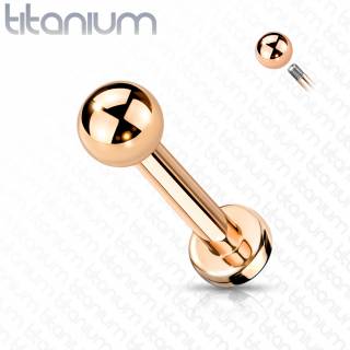 Piercing labret Titane cuivr� � boule (l�vre, tragus, helix...)