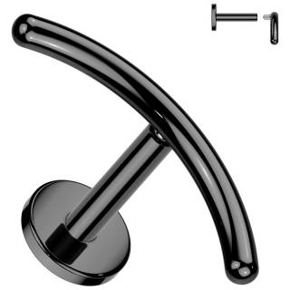 Piercing labret Titane noir � embout en arc (l�vre et oreille)